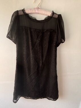 Laundry Black Lace Cocktail Party Dress Size 4 Sheath Dress GothRomantic